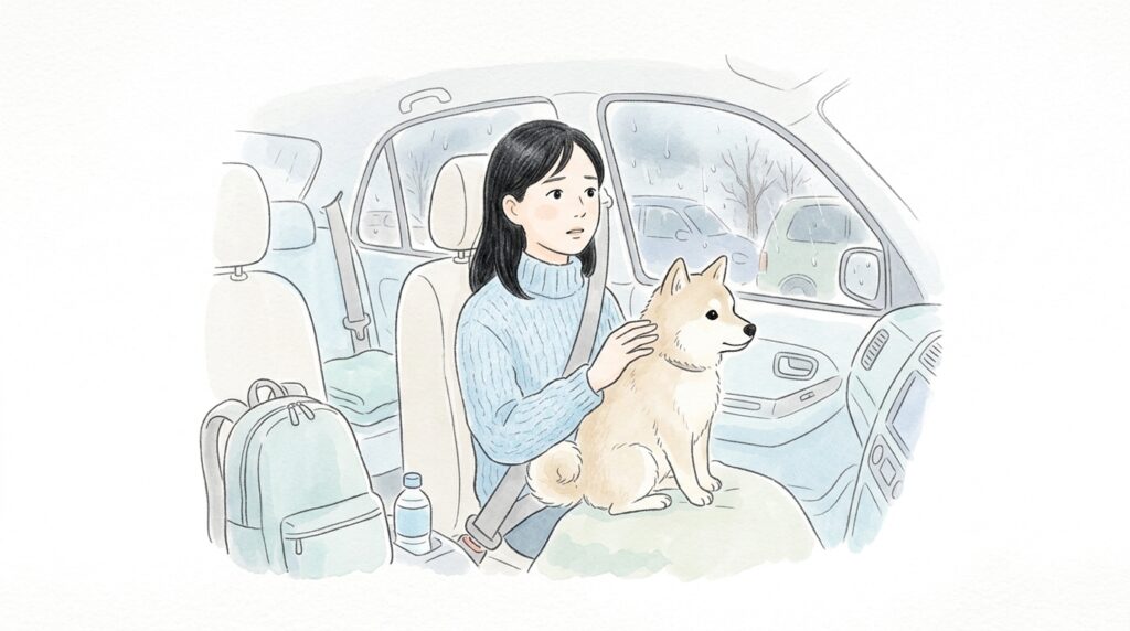 車中泊　ペット