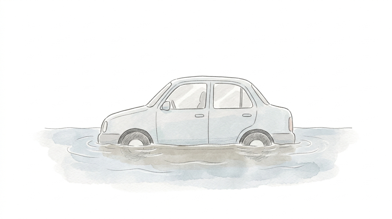 車の冠水・水没は何cmから危険？走れる水深の限界