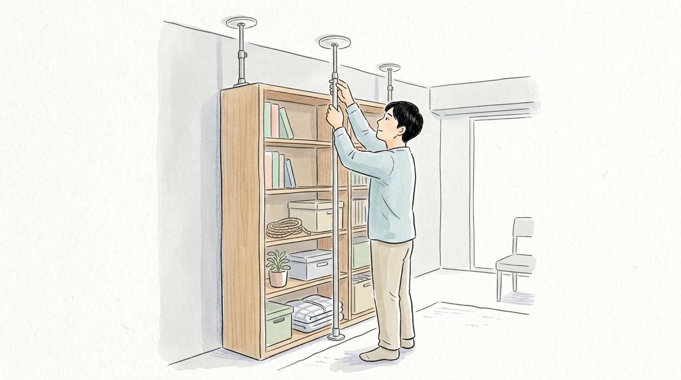 賃貸でも穴を開けずに家具を固定する方法