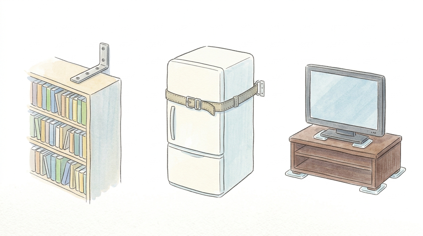 家具・家電別の転倒防止対策